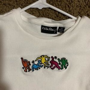Keith haring ribbed crop top